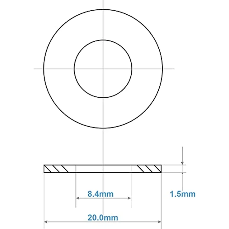MeHurr Unterlegscheiben M8 x 20mm, 20 Stück Edelstahl A2 V2A 304, hohe Korrosionsbeständigkeit für Schrauben & Muttern – Bild 3