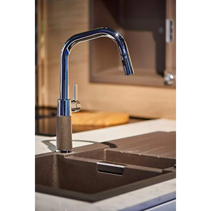 Schock Küchenarmatur SC-530 SB, ausziehbar mit Strahl-Brause, Rückflussverhinderer, Schwenkbereich 120°, ergonomisches Design – Bild 2