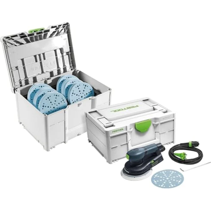Festool Exzenterschleifer ETS EC 150/3 EQ-SYS GR, 400 W, kompakt, hohe Oberflächengüte, inkl. Schleifteller 150 mm und Systainer – Bild 1