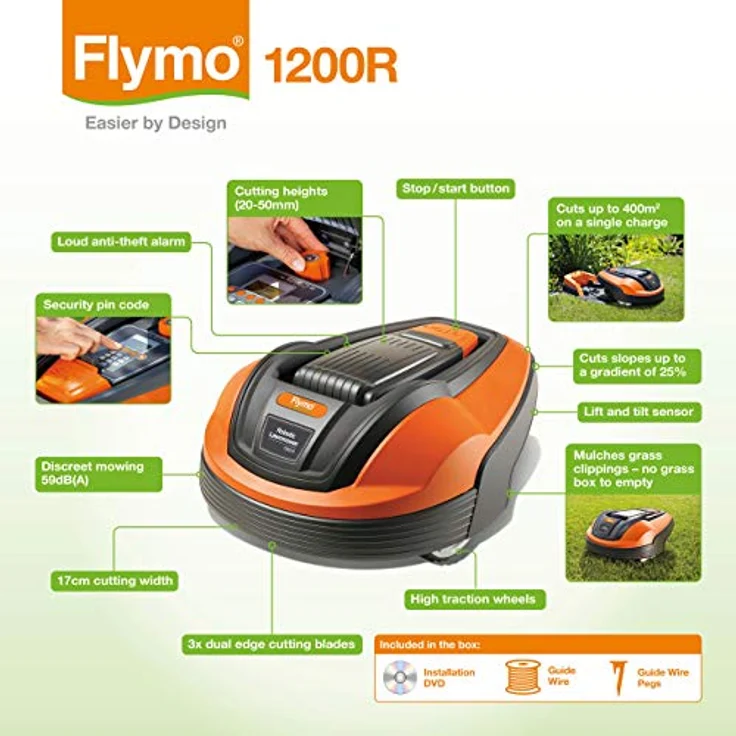 Flymo Rasenroboter, 400 m, Li-Ion, automatischer Betrieb – Bild 4