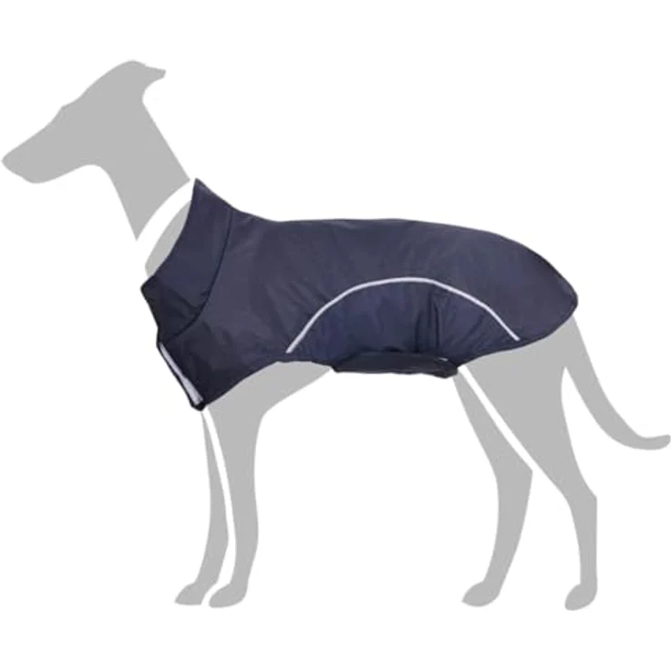 vidaXL Hunde Regenmantel L, wasserdichter Hundemantel aus Polyester mit Reflexstreifen, marineblau, bequem und leicht zu reinigen – Bild 2