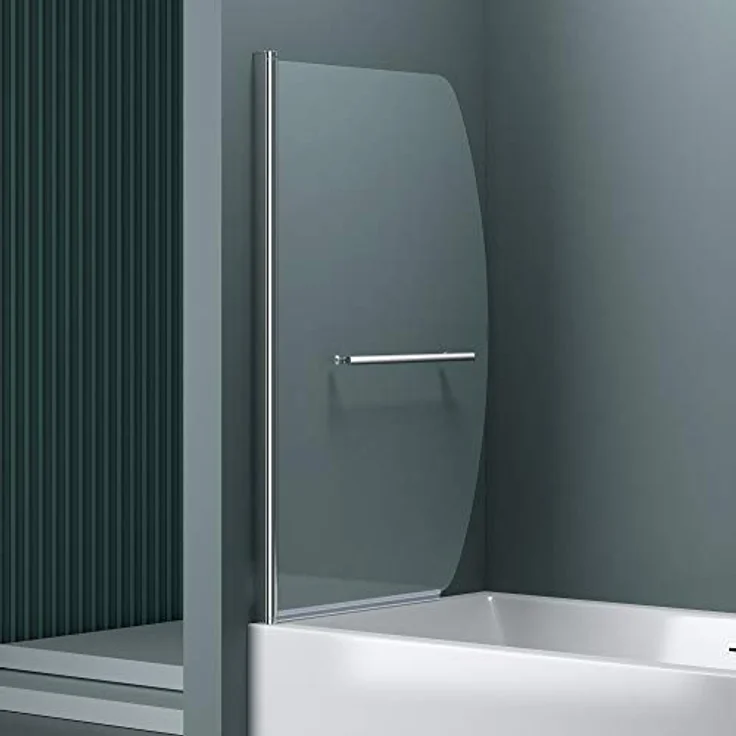 doporro 90x140 cm Design-Duschwand für Badewanne Badewannenaufsatz Duschabtrennung 6mm ESG-Sicherheitsglas inkl. NANO-Beschichtung Badewannenfaltwand – Bild 3