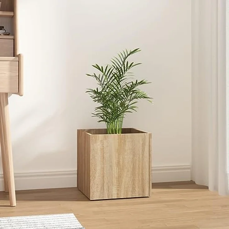 vidaXL Pflanzgefäß Sonoma-Eiche Holzwerkstoff, Dekorativer Pflanzkasten für Wohnzimmer Schlafzimmer Büro, viel Platz für Blumen – Bild 3