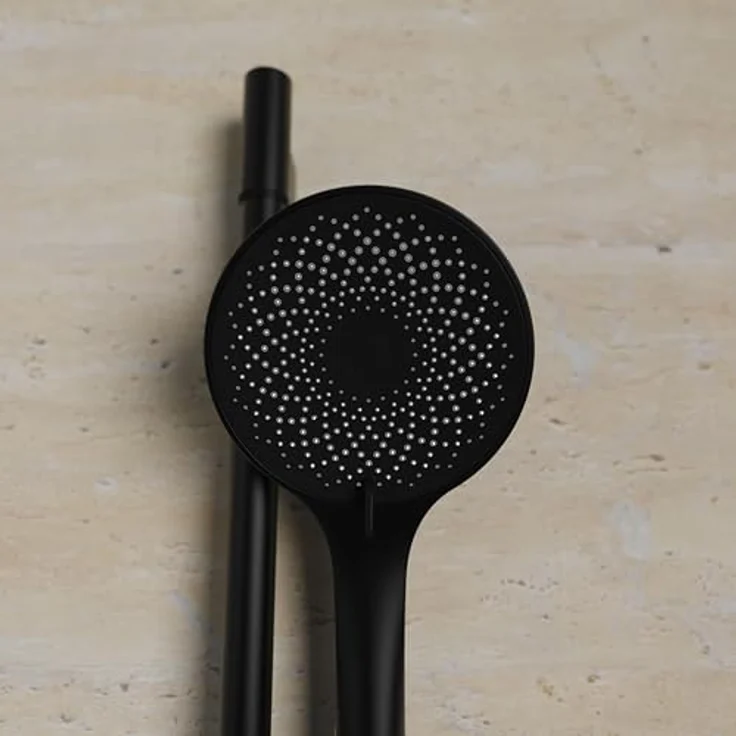 Schütte Brausestangenset 'Capri', schwarz matt, inkl. 3 Strahlarten und Antikalk-Noppen – Bild 4