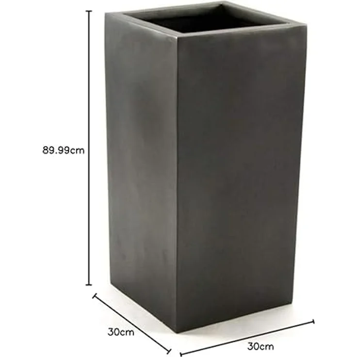 Elegant Einrichten Pflanzkübel Fiberglas Säule 30x30x90cm, anthrazit-metallic, frostsicher und UV-beständig – Bild 6