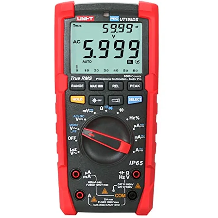 Uni-T UT195DS, Professionelles Digital Multimeter mit IP65 Schutz, 6000 Ziffern Dual-Display, True RMS, CAT IV 600V, CAT III 1000V