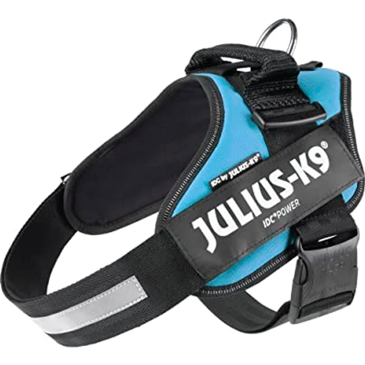 Julius-K9 IDC-Powergeschirr aquamarine Größe 1: Brustumfang 63-85 cm (1, Hund, Allgemein), Halsband + Leine, atmungsaktiv und bruchsicher – Bild 1
