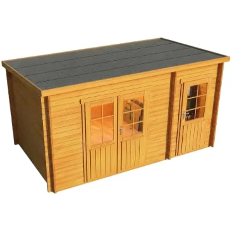 Alpholz Gartenhaus Holz Set Maria, Pultdach mit Anbau, BxT: 450x272 cm, imprägniert (Pinie), inkl. Fußboden & Dacheindeckung – Bild 9