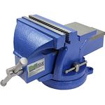 TRUTZHOLM® Schraubstock Parallelschraubstock 150mm parallel 360° drehbar massiv schwer mit Amboss für Werkbank Gusseisen (150mm)