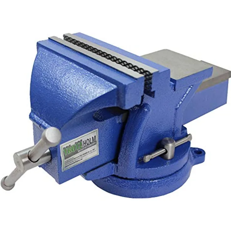 TRUTZHOLM® Schraubstock Parallelschraubstock 150mm parallel 360° drehbar massiv schwer mit Amboss für Werkbank Gusseisen (150mm)