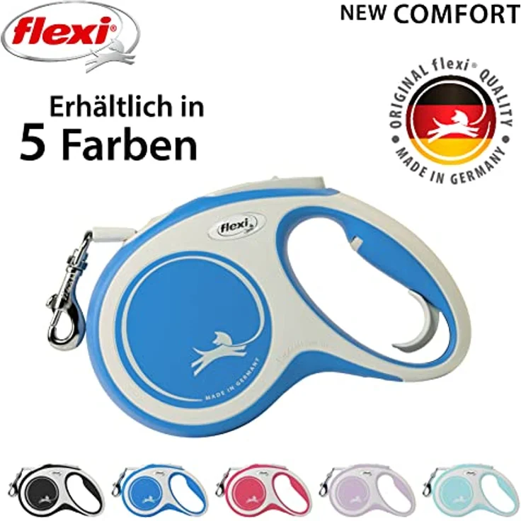Kerbl Flexi Leine New Comfort Gurt Rollleine, Hundführleine Hundeleine, blau, 25 kg – Bild 5
