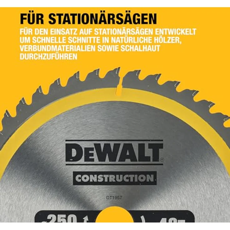 DeWalt Bau-Kreissägeblatt für Stationärsägen-Kreissägenblatt (250-30 mm 48WZ, universeller Einsatz und Querschnitte) DT1957 – Bild 3