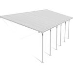 Canopia by Palram Terrassenüberdachung Alu Feria 3X8.50 Polycarbonat Hohlkammerplatten Pergola 851 x 300 cm Weiss zur Überdachung ihrer Terrasse