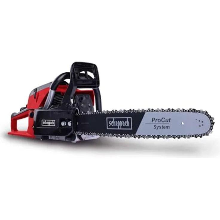 Scheppach Benzin-Kettensäge PCS56, 2.300 W, 56 cm³, 51 cm Schwertlänge, max. Aststärke 47 cm, automatische Kettenschmierung, Anti-Kickback Kettenbremse