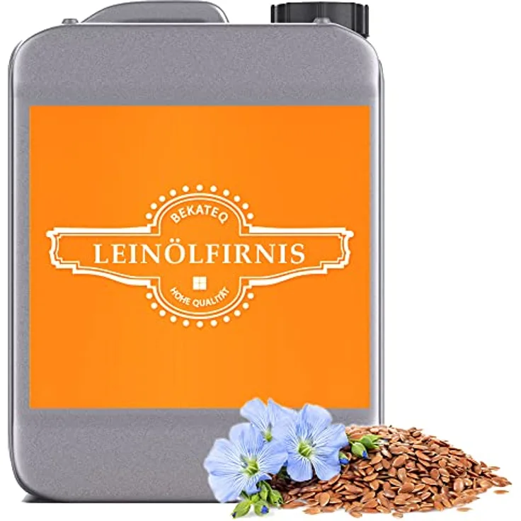 BEKATEQ Leinölfirnis 2,5l Holzöl für innen & außen, wasser- und schmutzabweisend, farbvertiefend, für Holzböden, Möbel, Douglasie, umweltfreundlich