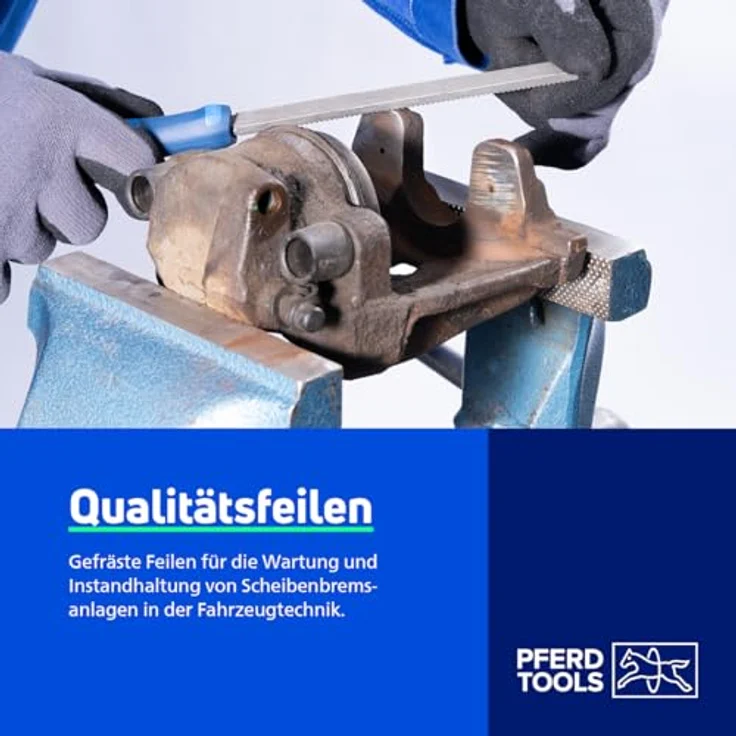PFERD TOOLS Bremssattelfeile BSF 150, gefräste Zahnung, 150mm x 9,8mm, mit Griff, für Bremsanlagenwartung – Bild 7