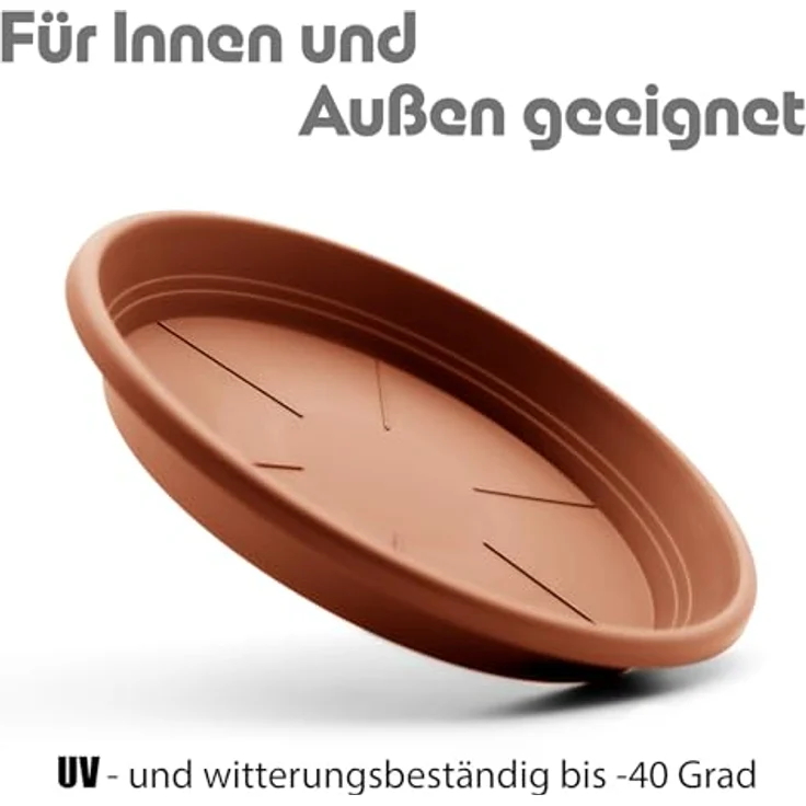 BigDean 20 Stück Blumentopf Untersetzer Ø 29,5 cm in Terracotta - Robuster Kunststoff & Made in Europe – Bild 4