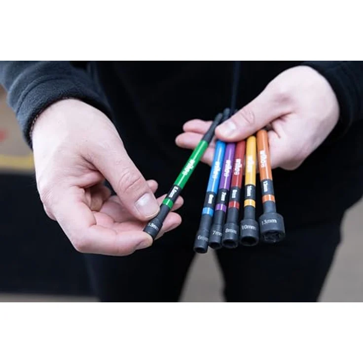 Wiha Steckschlüsselset 47035, farbcodiertes und magnetisches Set für Maschinenschrauber bis 79 Nm, 6-teilig – Bild 2