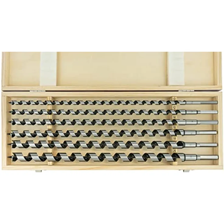 ENT 09190 6-tlg. Schlangenbohrer Set - Gesamtlänge 460 mm - Ø 10-12-14-16-18-20 mm - extra lang