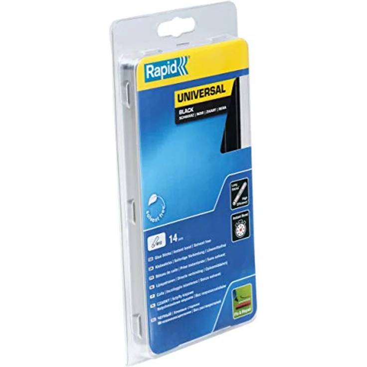 Rapid Heißklebesticks Schwarz Universal, 14 Klebesticks 190mm Länge, Universeller Heiβkleber, für Heißklebepistole 11mm, 12mm – Bild 4