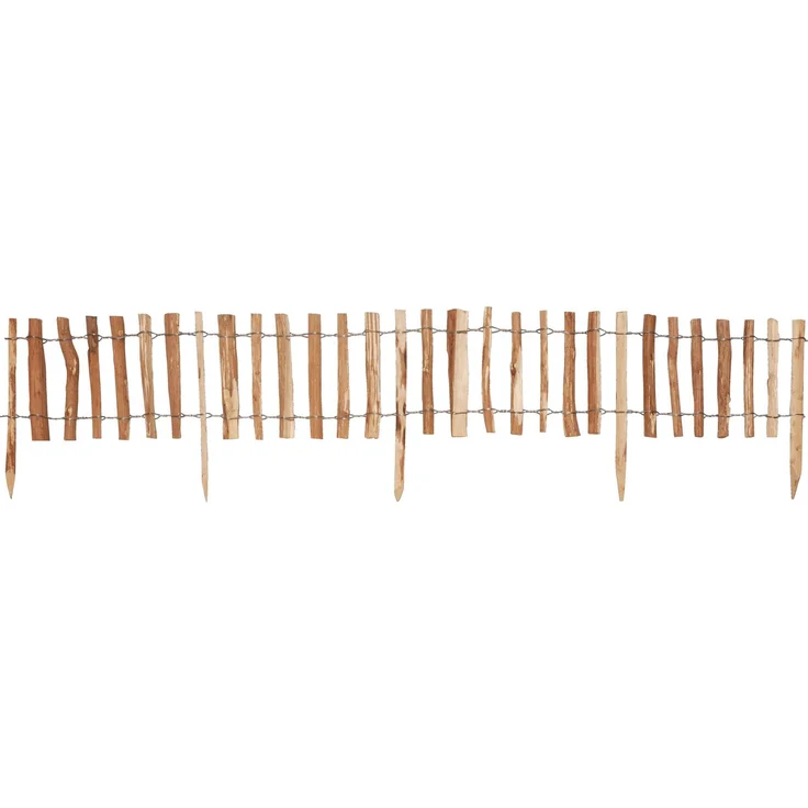 Kiehn-Holz Beetumrandung Mini-Haselnuss, 200x28 cm, natur, Holzwerkstoff, Abstand 3-4 cm