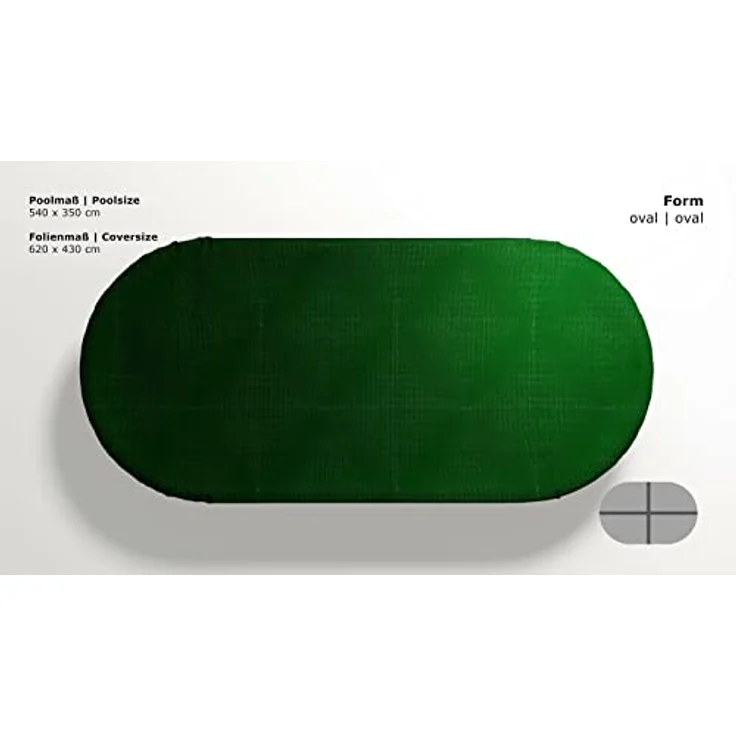 Grasekamp Abdeckplane für Pool oval 540x350cm Planenmaß 600x410cm Sommer Winter – Bild 2