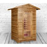 DEKO VERTRIEB BAYERN Infrarotkabine Luxus LED Infrarotsauna 120x120x210 cm Wärmekabine Sauna, Farblichttherapie, Bluetooth, Hemlock-Holz