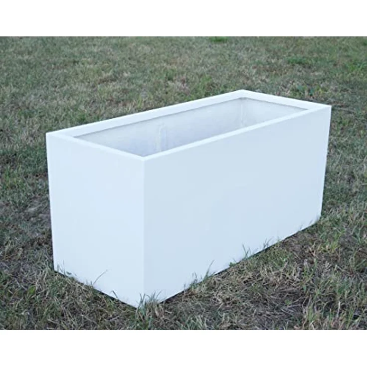 Elegant Einrichten Pflanzkübel Fiberglas Rechteckig 120x50x55cm, Perlmutt-Weiß, UV-beständig und wasserdicht – Bild 5