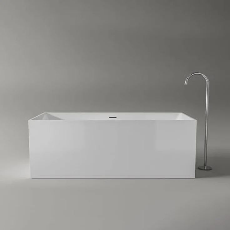 Bernstein Freistehende Badewanne NADI, Rechteckige Acrylbadewanne in Weiß, 170 x 75 x 60 cm, doppelwandig, hygenisch und pflegeleicht – Bild 2