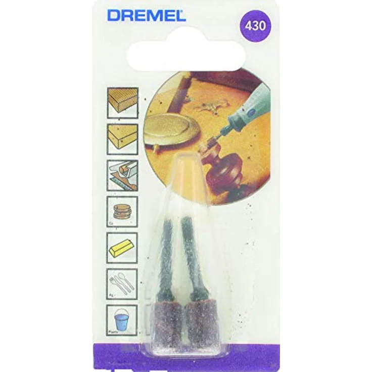 Dremel 430 Schleifband mit Schleifdorn - Zubehörsatz für Multifunktionswerkzeug mit 2 Schleifbänder Ø6,4mm, Körnung 60 zum Schleifen von Aluminium, Plexiglas, Gummi, Edelstahl, Holz, Kunststoff u.v.m. – Bild 5