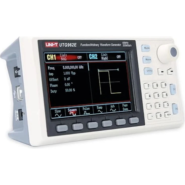 UNI-T UTG962E Function Generator Arbitrary Waveform 60 MHz Dual-Channel 200MSa/s 14 Bits Frequency Meter with USA Power Adapter USB Cable Power Cord – Bild 1