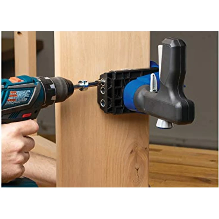 KREG Pocket Hole Jig 520 PRO Taschenloch Bohrschablone ( KPHJ520PRO ) + Stufenbohrer + Bit + Schrauben + Zwinge – Bild 4