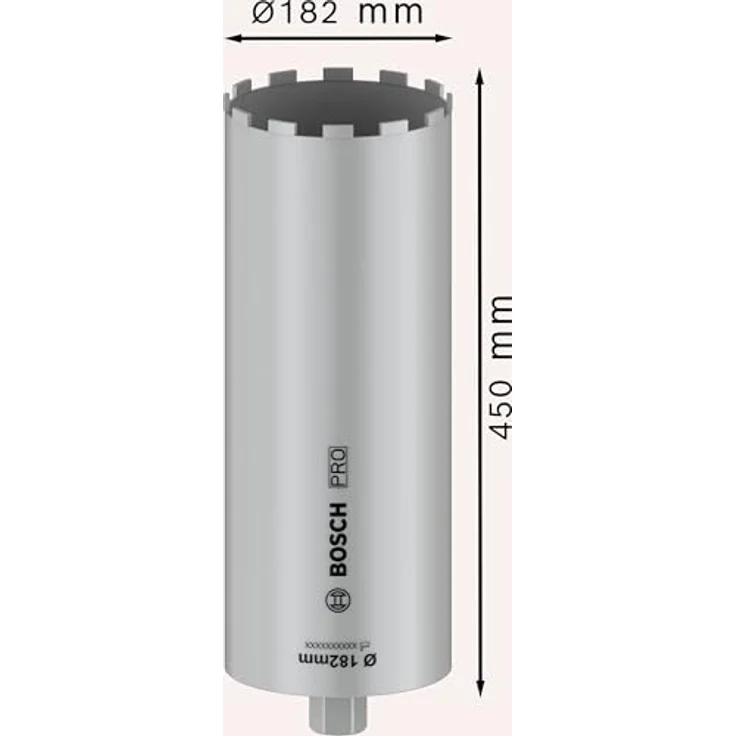 BOSCH Pro Nassbohrkrone, Ø 182 mm, 182 x 450 mm, für Beton und Stahlbeton, 1 1/4" UNC – Bild 3