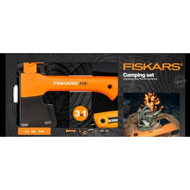 MGA Axt + Beil Camping-Set, Fiskars X5 - XXS mit Messer und Säge – Bild 5