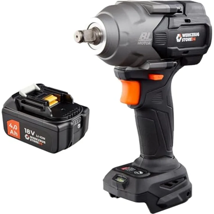 Werkzeugstore24 Akku-Drehschlagschrauber WDS 18V 1/2" 950 NM / 1x 4,0 Ah Akku, rot