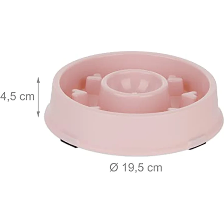 10 x Anti Schling Napf, Futternapf für Hunde, 500 ml Volumen, für langsames Fressen, Hundenapf spülmaschinenfest, rosa (10) – Bild 4