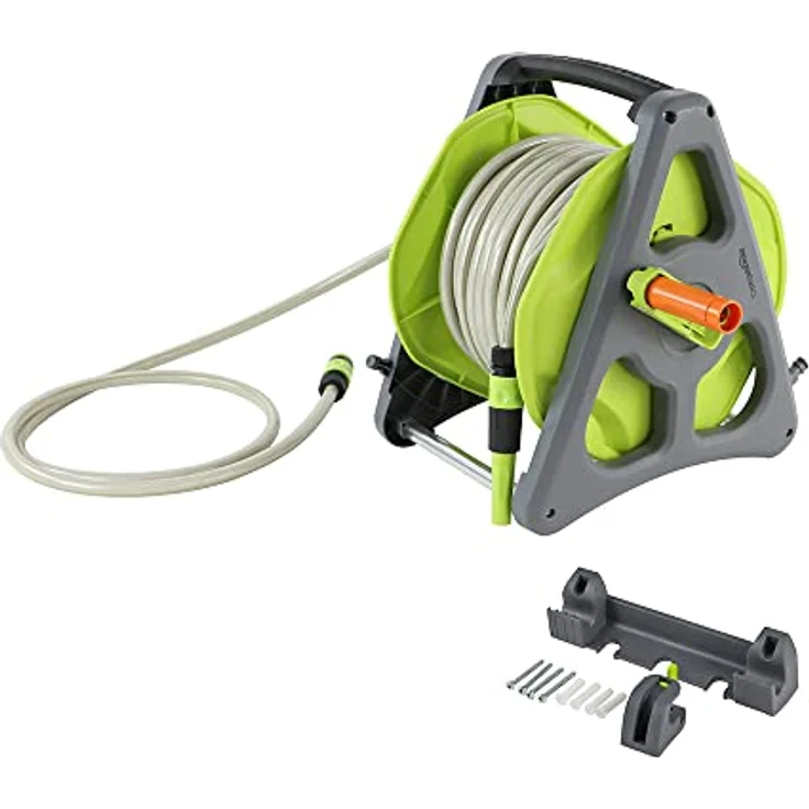 Amazon Basics Schlauchtrommel mit Schlauch, zur Wandmontage, 30 m – Bild 2