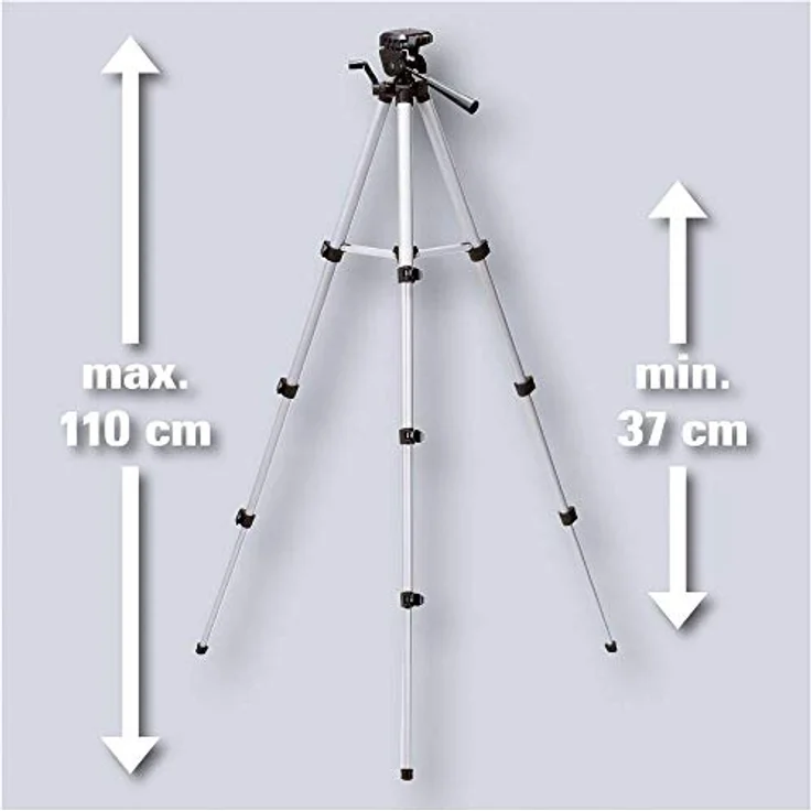 Original Einhell Teleskop Stativ Tripod (passend für Lasernivelliergerät und Kreuzlinienlaser, Arbeitshöhe 37-110 cm) – Bild 3