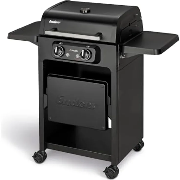Enders® Elektrogrill eFLAVOUR 2 Turbo, doppelwandige Garhaube, integriertes Thermometer, 3kW Turbo Zone™, Switch Grid™, Simple CLEAN™, Schwarz #97156