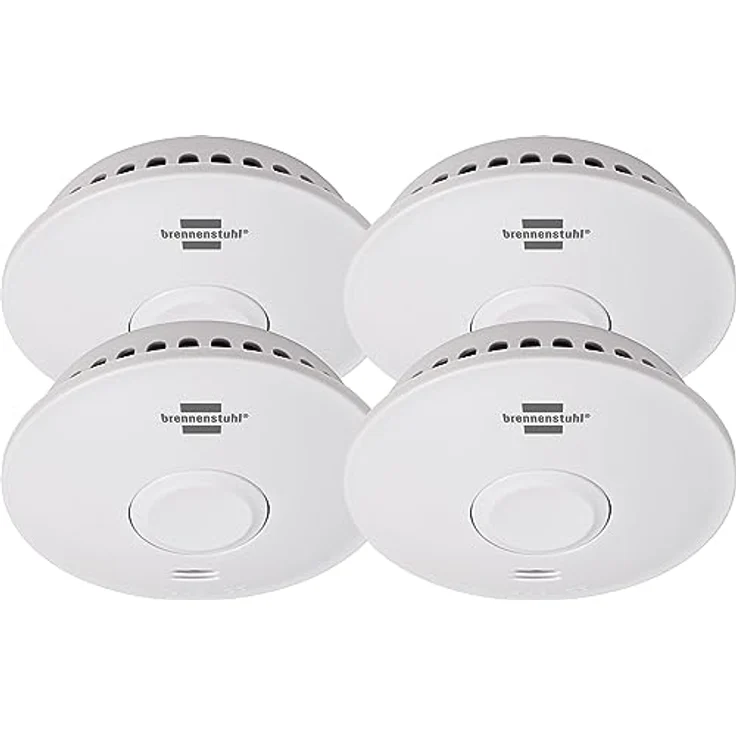 Brennenstuhl Funk-Rauchwarnmelder RM L 3101 4er Set/Vernetzbare Rauchmelder mit 10 Jahres Batterie (vernetzbar mit bis zu 40 Rauchmeldern, inkl. Befestigungsmaterial, geprüft nach DIN EN 14604) – Bild 1