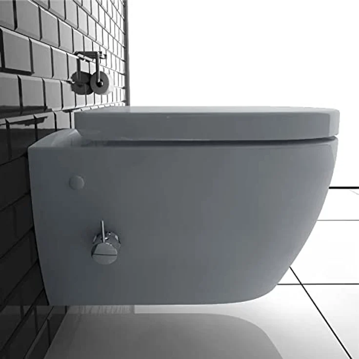 Alpenberger Hänge WC Spülrandlos | Toilette mit Bidet Funktion | Toilettendeckel mit Absenkautomatik | Dusch WC Set mit Intimdusche | Kloschüssel mit Armatur | Tiefspüler Passend Geberit (7150 U) – Bild 4