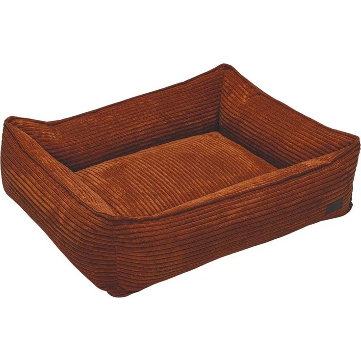 Designed By Lotte Tierbett Hundebett Ribbed terrakotta, gerippter Stoff, Flockenfüllung, abnehmbarer Bezug, rutschfeste Unterseite