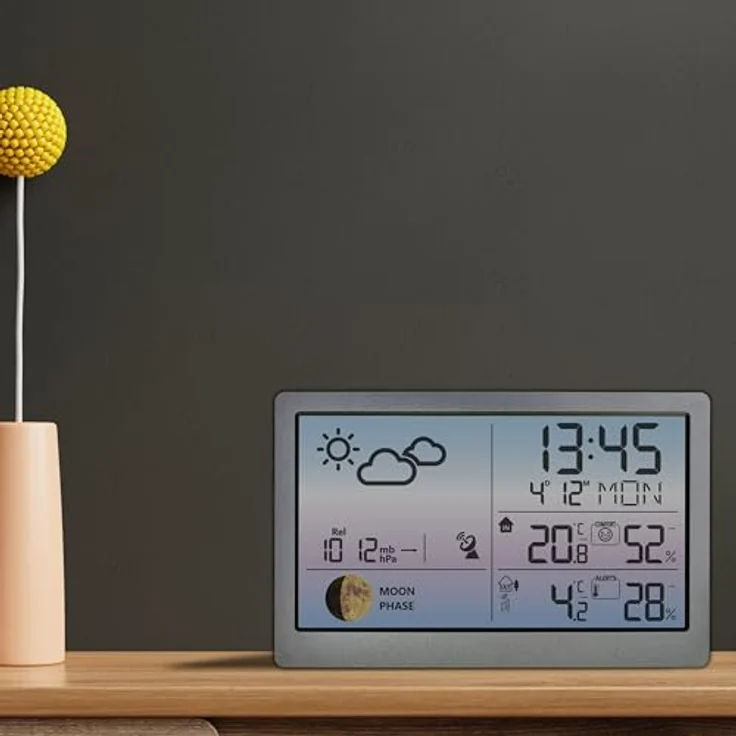 TFA D3080 Funkwetterstation, Wetterstation mit präziser Wettervorhersage, Silber – Bild 9