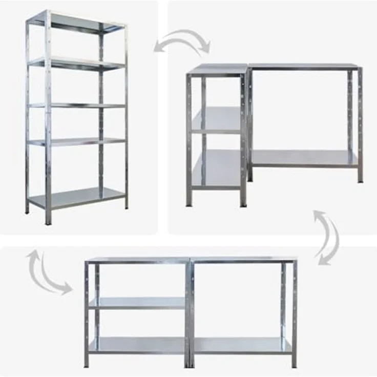 Proregal Schwerlastregal Ares, verzinktes Metallregal, 180 x 90 x 40 cm, 5 Böden, Traglast 125 kg pro Boden – Bild 5