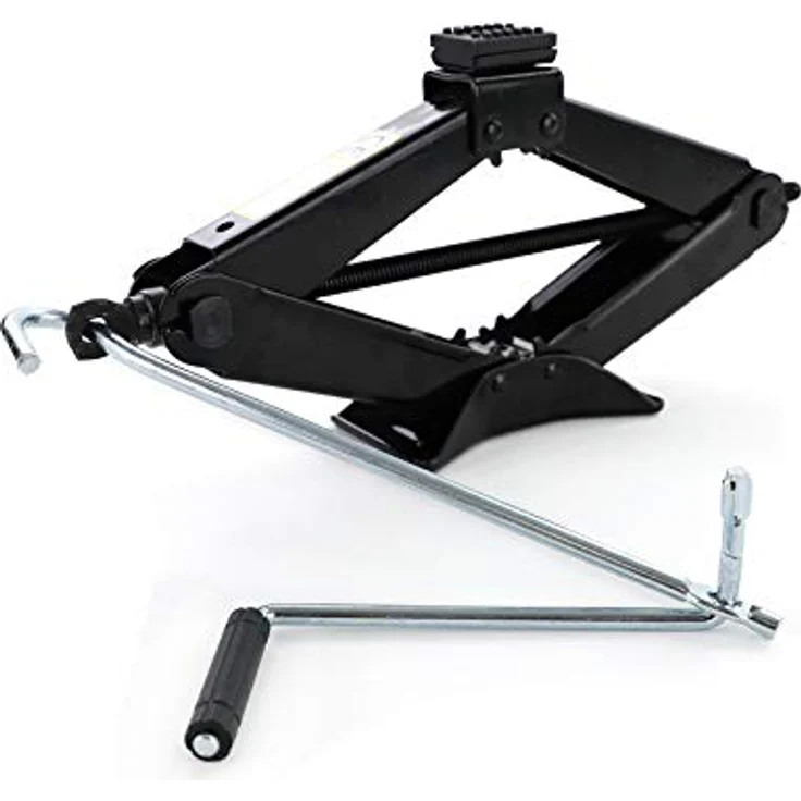 RAMROXX Wagenheber PKW KFZ Auto Scherenwagenheber Pannenhilfe bis 2T Schwarz 115MM-400MM, mit Handkurbel und 2000 Kg Hubkraft – Bild 4