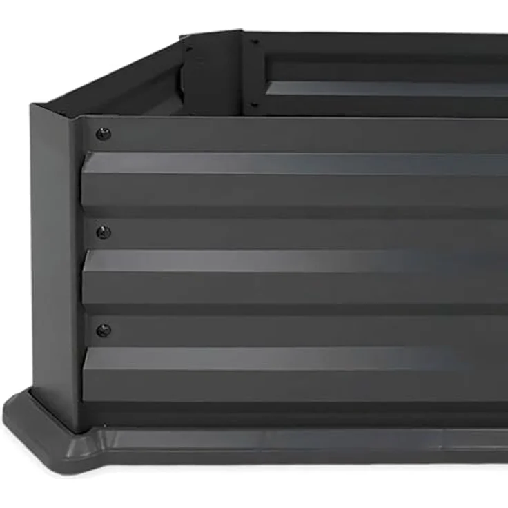 Spetebo Metall Gemüsebeet Umrandung, anthrazit pulverbeschichtet, 84 x 54 cm, rechteckig, ohne Boden, wetterfest und robust für Kräutergarten und Gemüsebeet – Bild 3
