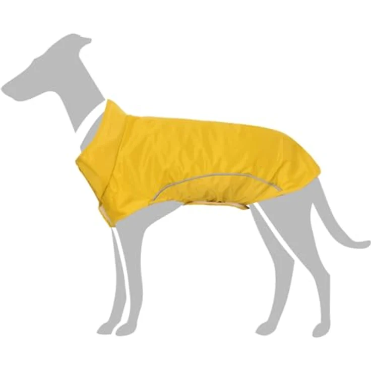 vidaXL Hunde Regenmantel M, wasserdichter Hundemantel aus Polyester mit Reflexstreifen, gelb – Bild 2