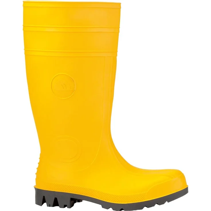HELMUT FELDTMANN Bau-Stiefel S5D, Sicherheitsstiefel mit Stahlkappe, öl- und säurebeständig, gelb