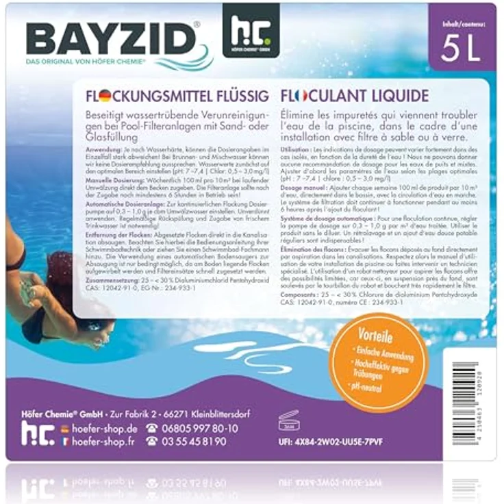 1 x 5 Liter Flockungsmittel BAYZID flüssig in 5 L Kanistern – Bild 5