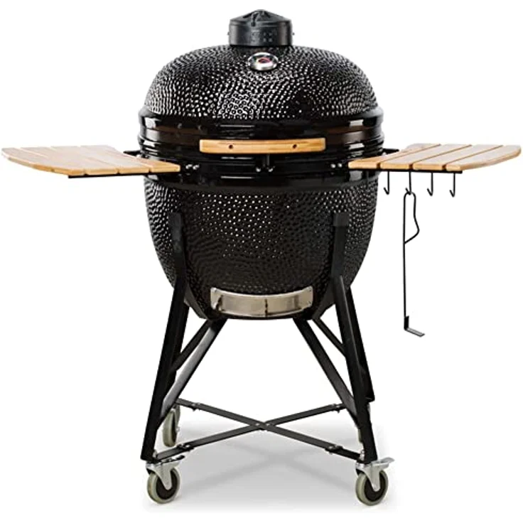 Kamado Bono Grande Limited Schwarzer - Kamado Grill - Kohle Gril Klein - Vielseitiger Keramikgrill für Draußen - Kleiner Kohlegrill mit Großer Wirkung - Perfekt für BBQ und Grillen, Ø 64cm – Bild 1